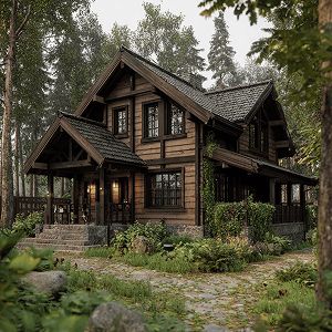 Дачный дом из клееного бруса (рисунок)